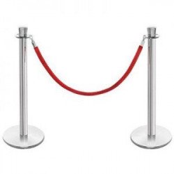 stantions1 1643375549 Chrome Stanchion Post w/Red Velvet Rope