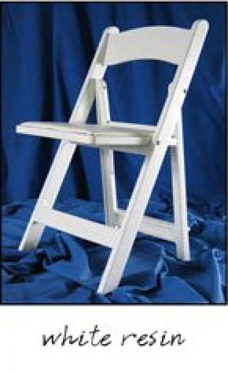 White Resin Padded Folding Chair