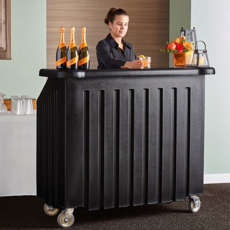 Mobile Bar with ice bin and shelves